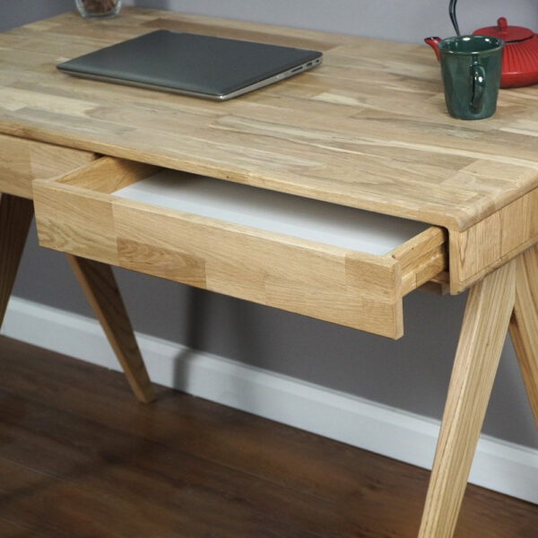 Vergilia Oak Boho Desk with File Drawer – Compact Workspace - Image 4
