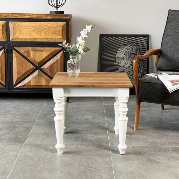 Vergilia Modern Two-Toned Square Coffee Table – Wooden Center Table - Image 2