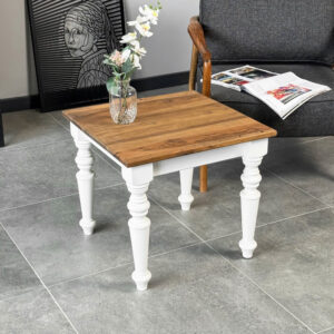 Vergilia Modern Two-Toned Square Coffee Table – Wooden Center Table