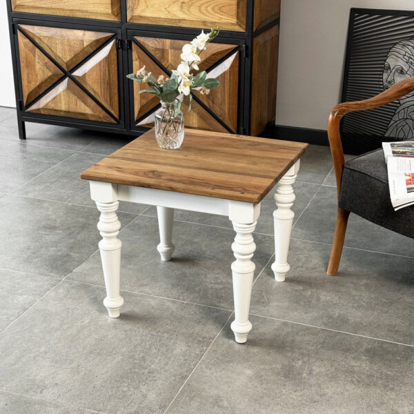 Vergilia Modern Two-Toned Square Coffee Table – Wooden Center Table - Image 6
