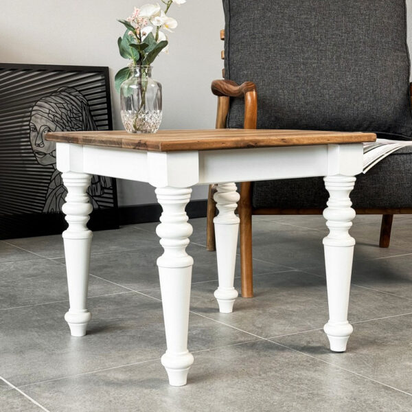 Vergilia Modern Two-Toned Square Coffee Table – Wooden Center Table - Image 9