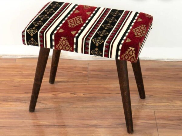 Vergilia Fabric Upholstered Piano Stool – Walnut Wood Bench with Cushion - Image 19