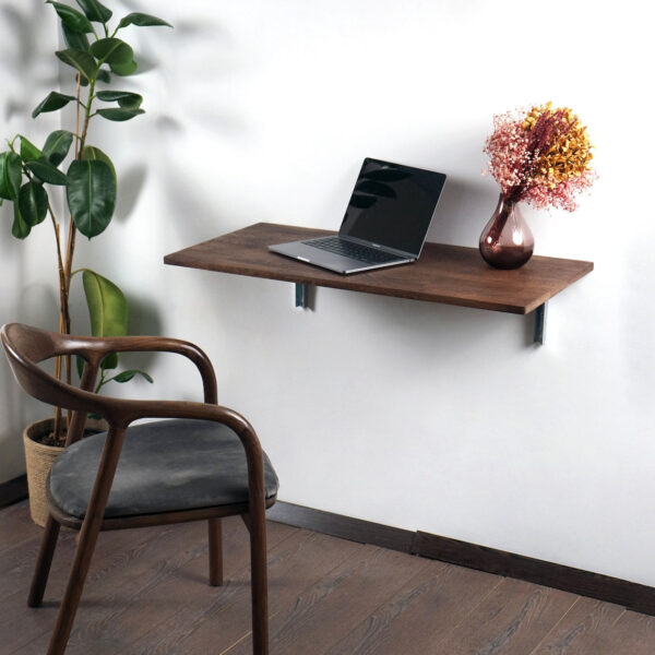 Vergilia Wall-Mounted Folding Desk – Floating Wooden Table - Image 6