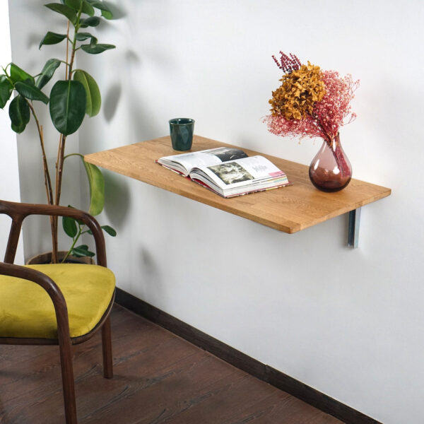 Vergilia Wall-Mounted Folding Desk – Floating Wooden Table - Image 2