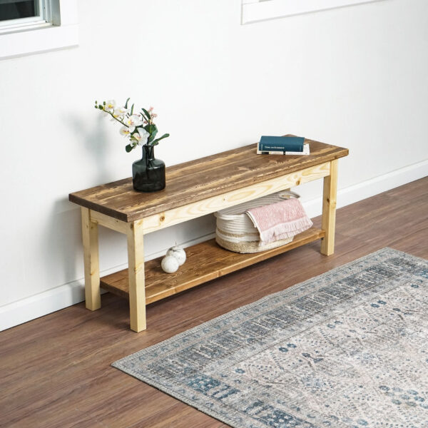 Vergilia Entryway Bench with Shelf – Shoe Rack & Storage Solution - Image 6