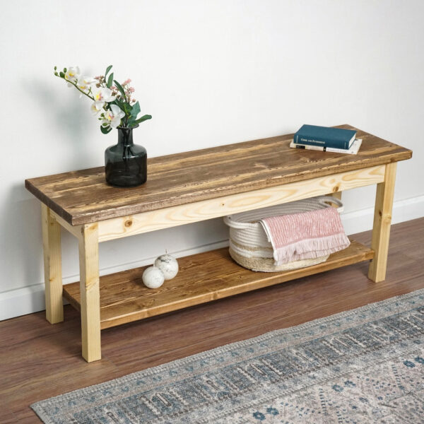 Vergilia Entryway Bench with Shelf – Shoe Rack & Storage Solution - Image 7