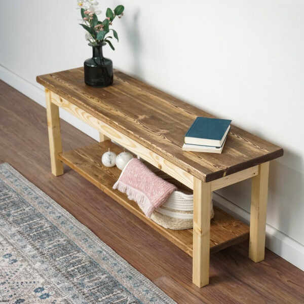 Vergilia Entryway Bench with Shelf – Shoe Rack & Storage Solution - Image 9