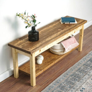 Vergilia Entryway Bench with Shelf – Shoe Rack & Storage Solution