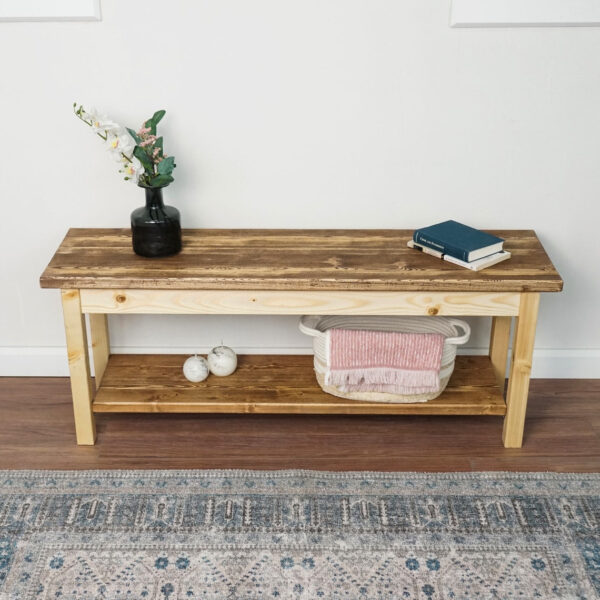 Vergilia Entryway Bench with Shelf – Shoe Rack & Storage Solution - Image 2
