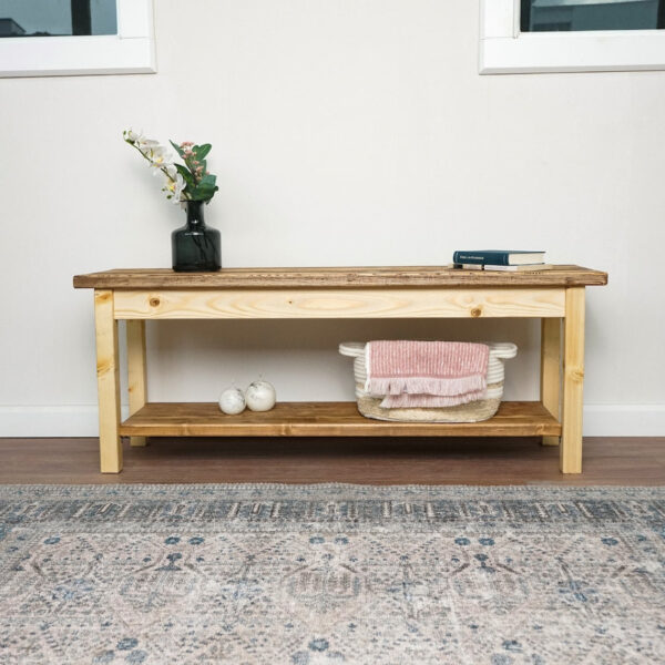 Vergilia Entryway Bench with Shelf – Shoe Rack & Storage Solution - Image 5